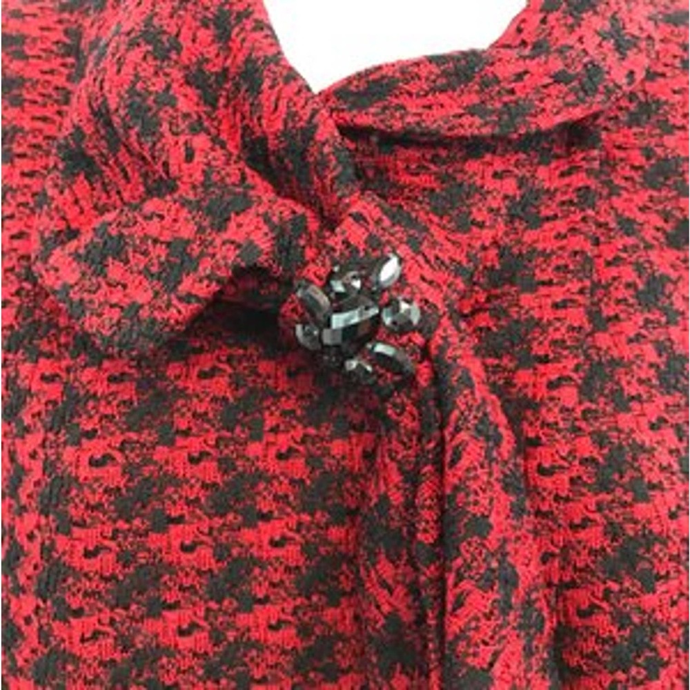 Ming Wang Embellished Black and Red Knit Blouse S - Picture 3 of 5